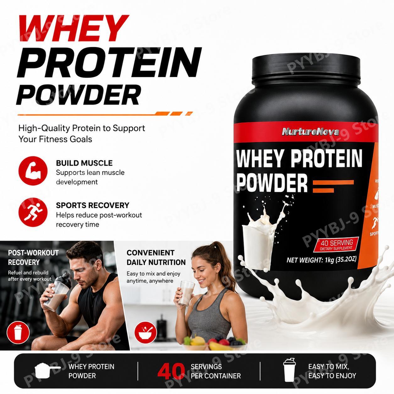 Nutrition And Fitness - NurtureNova Whey Protein Pulver mit Milchgeschmack,